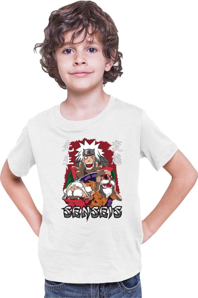 Kinder T-Shirt Japan Anime Manga Anime Sensei Anime Jiraya Master Roshi, 5-6 Jahr - 116 / Weiß