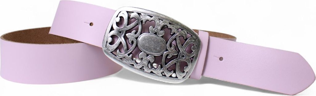 FRONHOFER Damen Ledergürtel 4 cm mit schöner Blumen Gürtelschnalle, echtes Leder