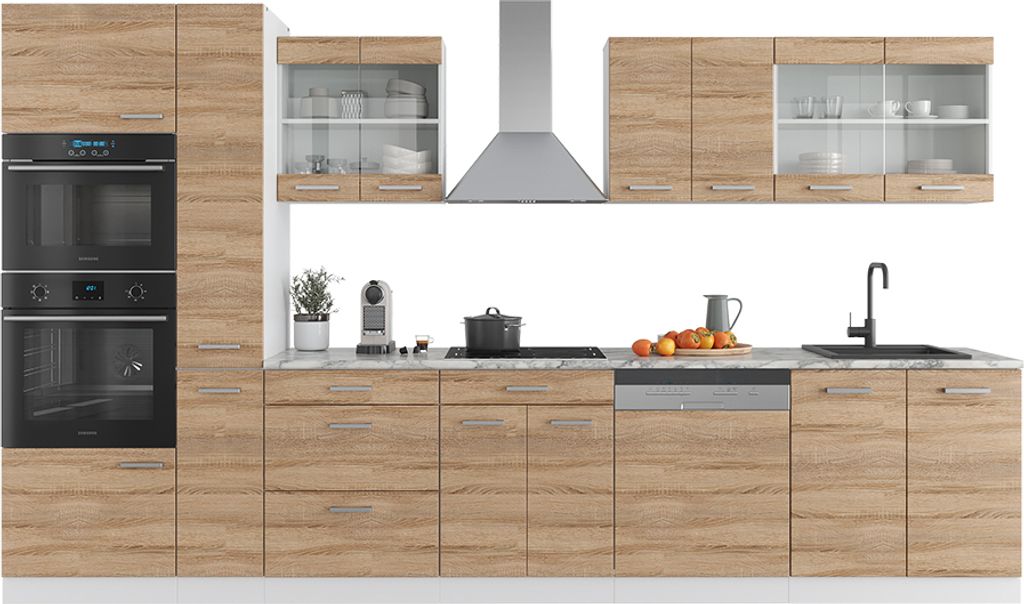 Vicco Cuisine R-Line 350cm Anthracite Sonoma/Blanc