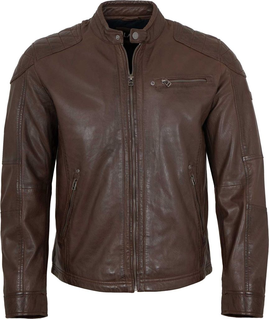 Jilani Collection - Herren Lederjacke Lammnappa braun : 58