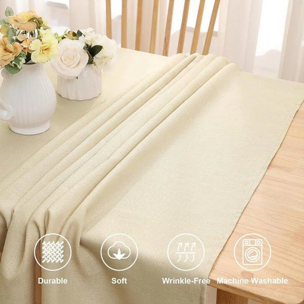 Nappe rectangulaire 130 x 160 cm beige imperméable de qualité supérieure