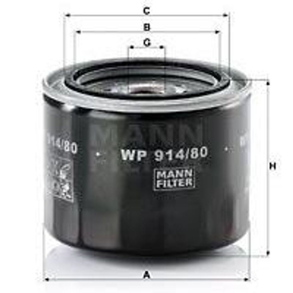 MANN-FILTER WP 914/80 Ölfilter OE 0415203003 kompatibel mit Liteace, Corolla