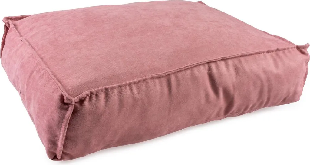 Coussin pour chien Duvo+ rectangulaire en velours rose - Taille L