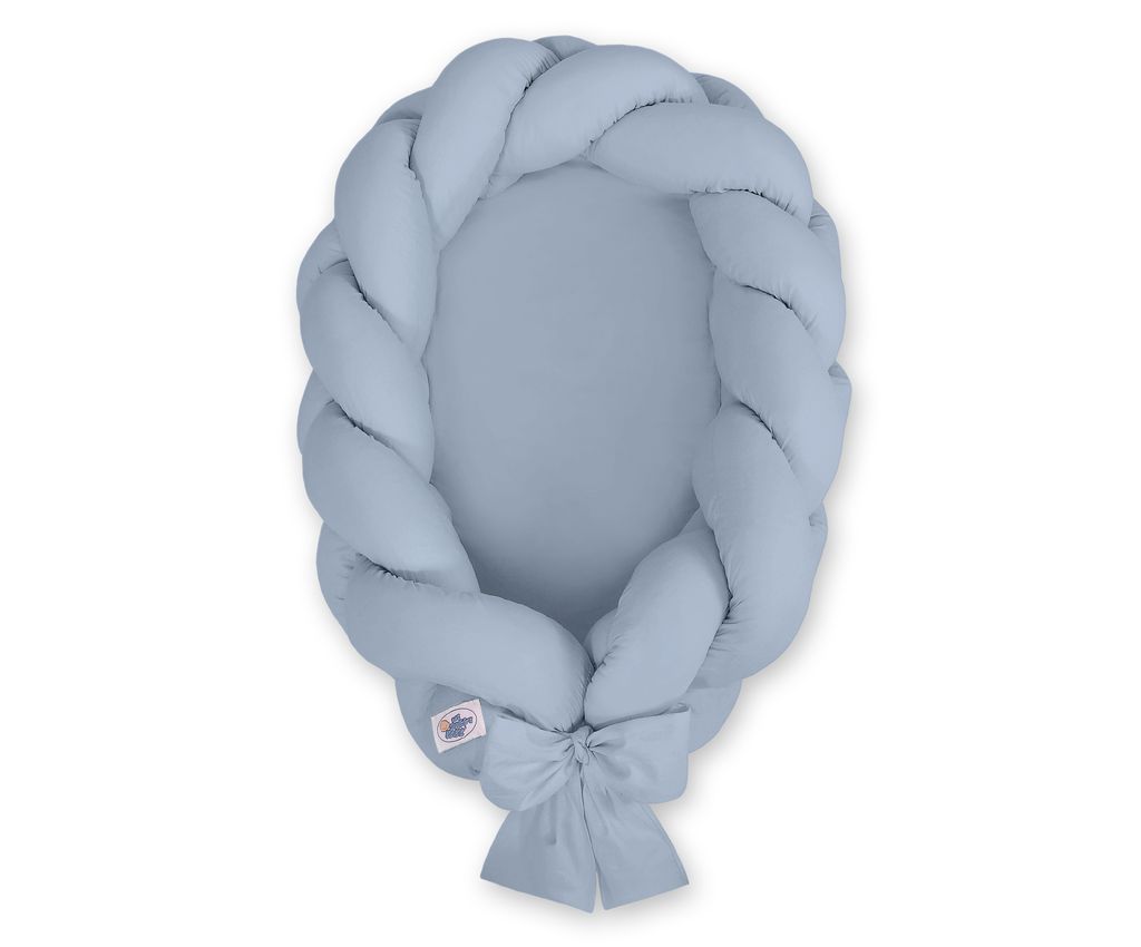 2-in-1 geflochtener Babykokon - Schmutziges Blau