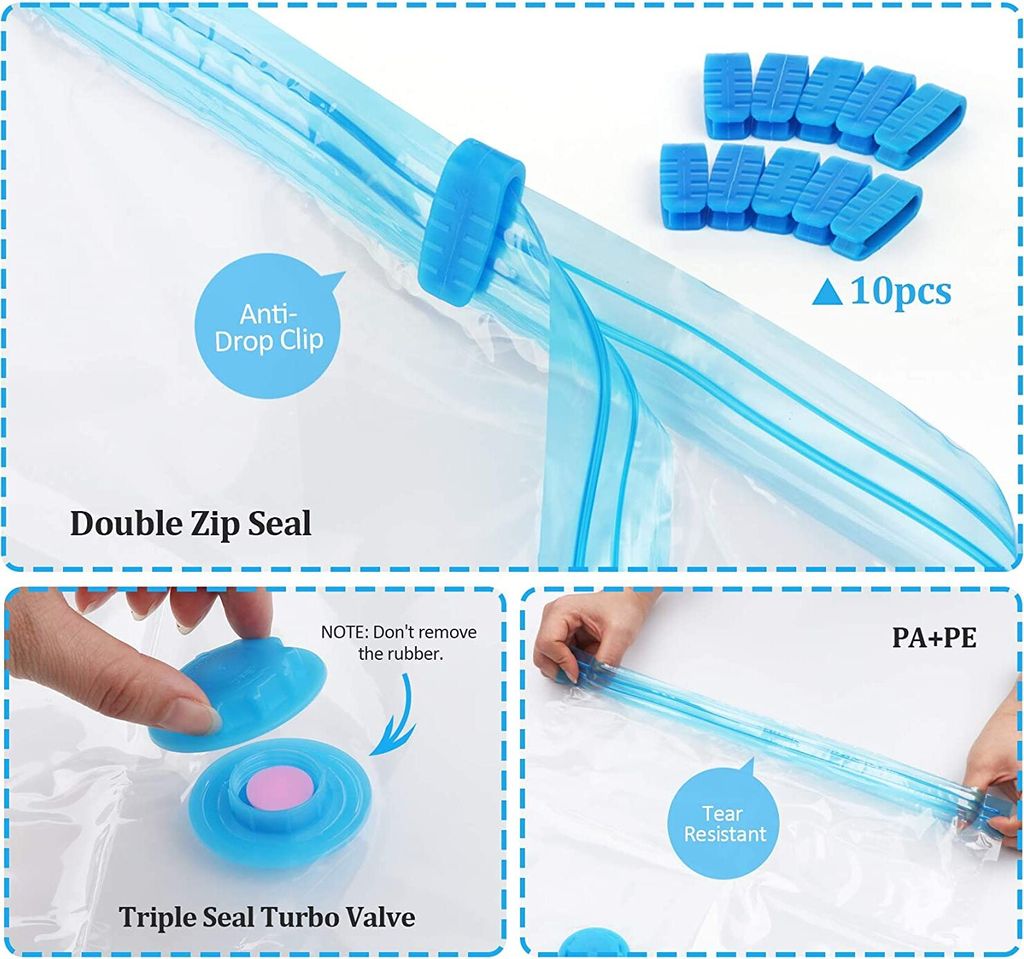 Vakuumbeutel 6er Set - Platzsparend Für Kleidung & Bettwäsche