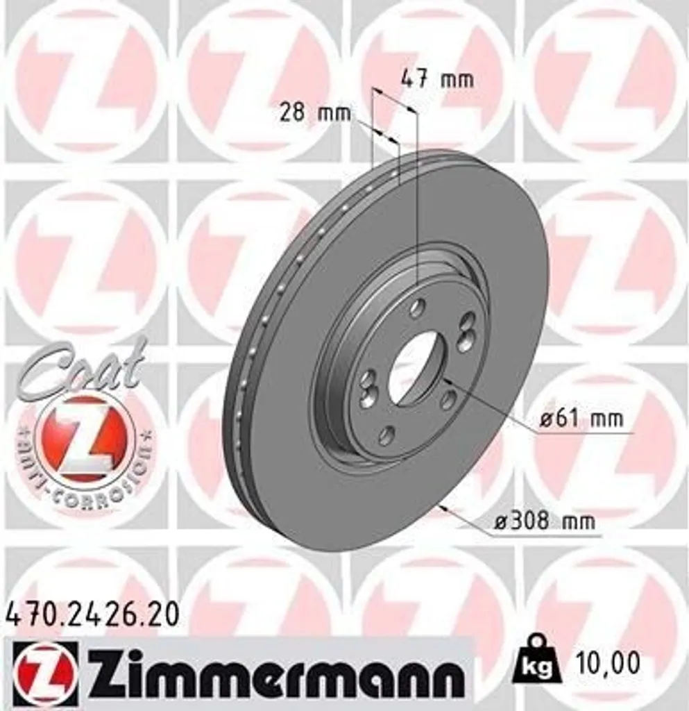Disque de frein Zimmermann 470.2426.20 : Stop vibrations Espace IV