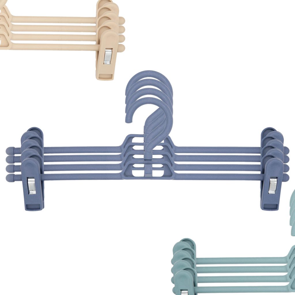 4x Hosenbügel Kleiderbügel Klammerbügel Rockbügel Klemmbügel Hosenspanner Clipbügel