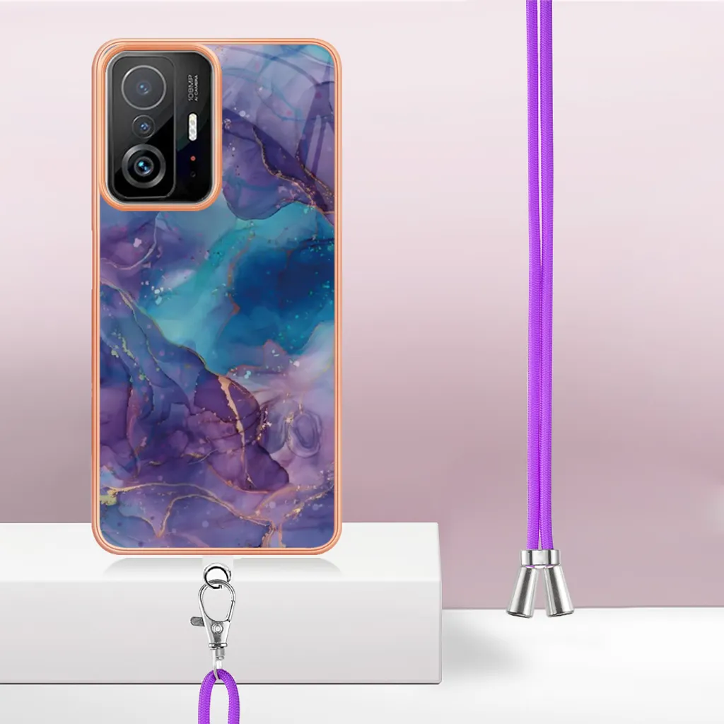 moex Collana per Cellulare Compatibile con Xiaomi Pocophone F1, Custodia con Cinturino Regolabile in Viola Rosa