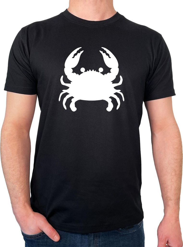 Huuraa Herren T-Shirt Krabbe Silhouette 3XL Black Bio Baumwolle Fairtrade Herrenshirt Geschenkidee