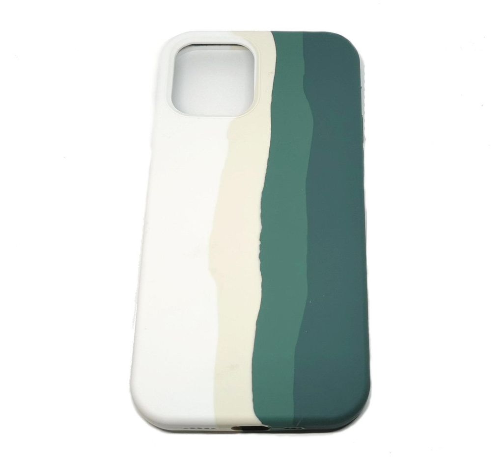 Hülle für iPhone 13 Rainbow Teal Green Flüssigsilikon