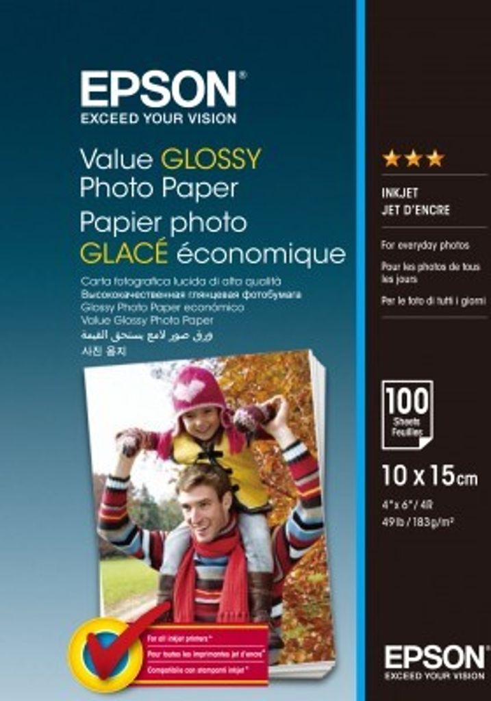 Epson Value Glossy Photo Paper - 10x15cm - 100 Blätter, Produktbild 