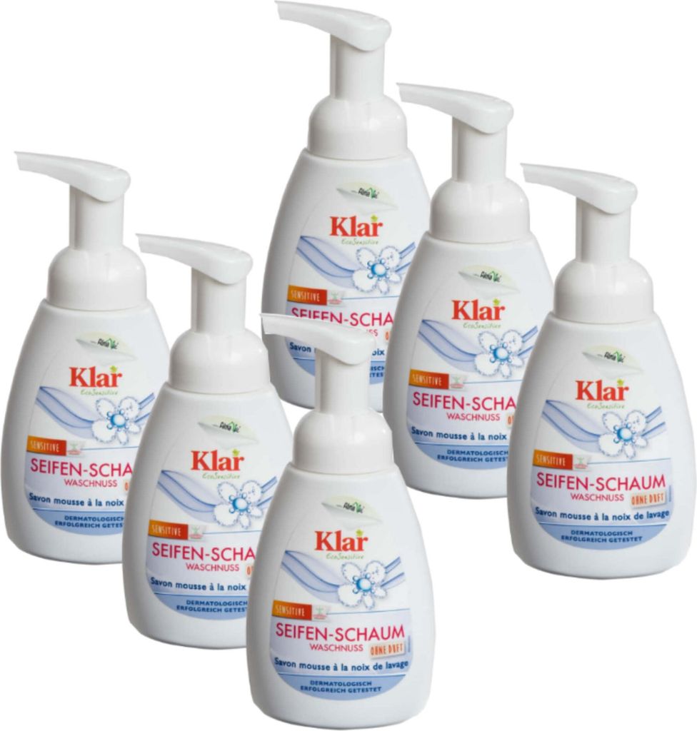 Klar Seifen-Schaum Waschnuss, 6 x 240 ml