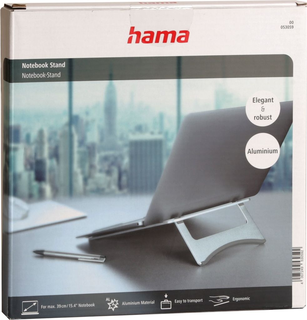 Laptopstandaard, aluminium, zilver, geschikt voor laptops Productafbeelding 