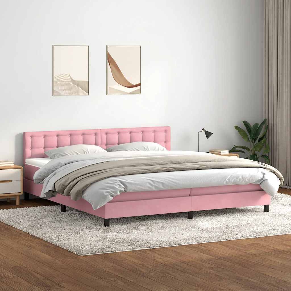 Maison Exclusive - Boxspringbett mit Matratze Rosa 180x210 cm Samt