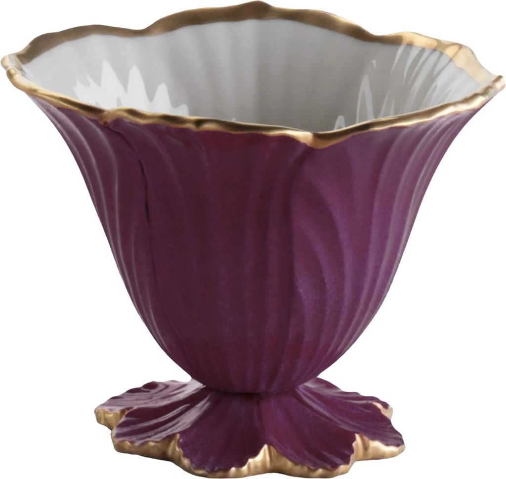 Cattin Coppa di Fiori Citrin Porzellan Ornament Becher Schale lila