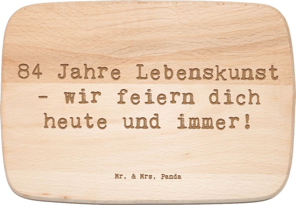 Mr. & Mrs. Panda Holzbrett Spruch 84. Geburtstag Lebenskunst - Transparent - Geschenk, liebevolle Geschenke, Jubilar, Happy Birthday, Erinnerungen,...
