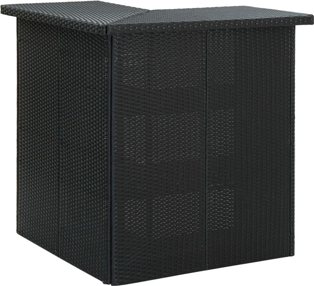 vidaXL 8-tlg. Gartenbar-Set mit Kissen Poly Rattan Schwarz