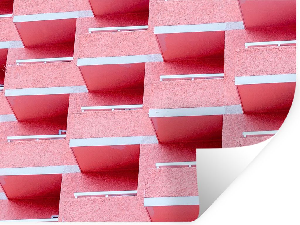 MuchoWow Wandtattoo Wandsticker Wandaufkleber Rosa - Balkon - Sommer - Architektur 160x120 cm Selbstklebend und Repositionierbar - Selbstklebend ...