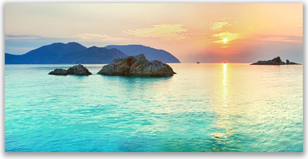 Küchenrückwand aus Glas 140x70cm Spritzschutz Meer Landschaft