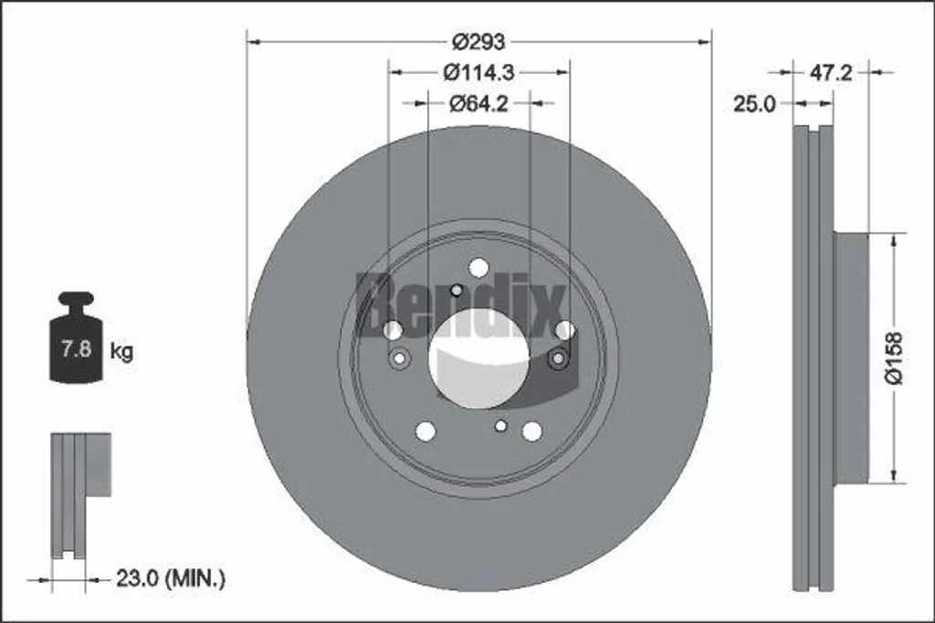 Éliminez les bruits au freinage : Disque Bendix BDS2312 pour Honda HR-V