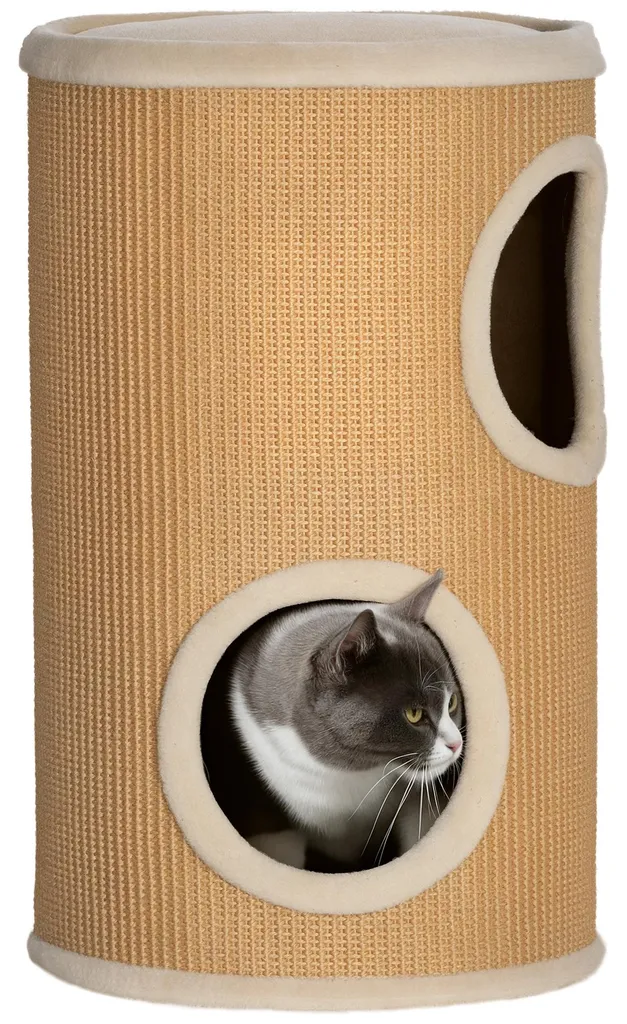 Arbre à chat compact pour petit appartement - Tonneau à gratter 60 cm