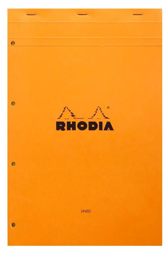 Rhodia 119660C Bloc-notes N°119 A4+ ligné 80 feuilles papier jaune orange