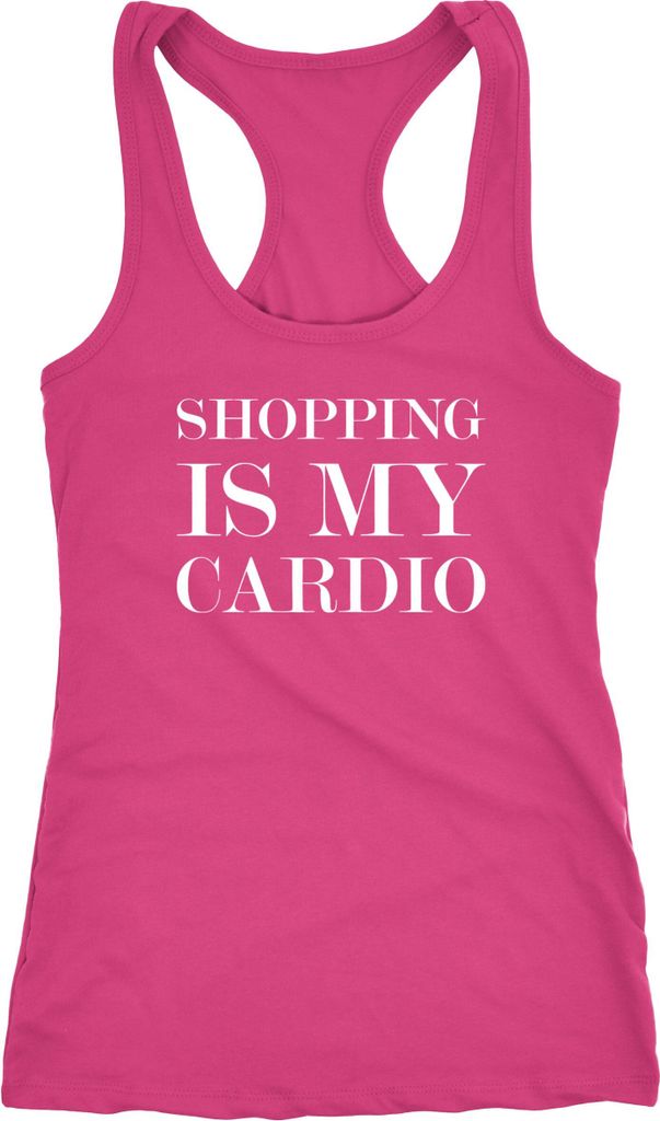 Damen Tanktop Shopping is my cardio Statement-Shirt Spruch Sprüche Quote Shoppen Racerback Moonworks alt-rosa XS