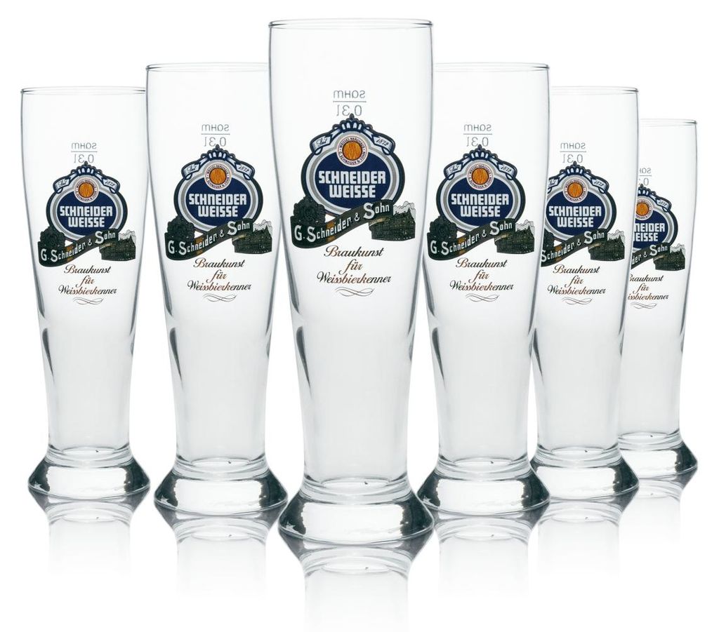 6x Schneider Weisse Weißbierglas 0,3l Hefe Kristall Weizen Produktbild 