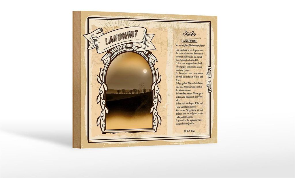 Holzschild Berufe 18x12 cm Landwirt wetterfeste Meister Natur