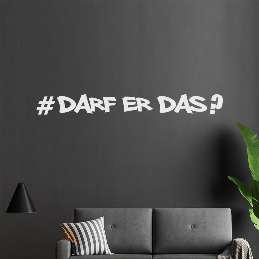 KIWISTAR #Darf er das? - Hashtag # Zeichen Wandtattoo in 6 Größen - Wandaufkleber Wall Sticker - Dekoration, Küche, Wohnzimmer, Schlafzimmer, Ba...
