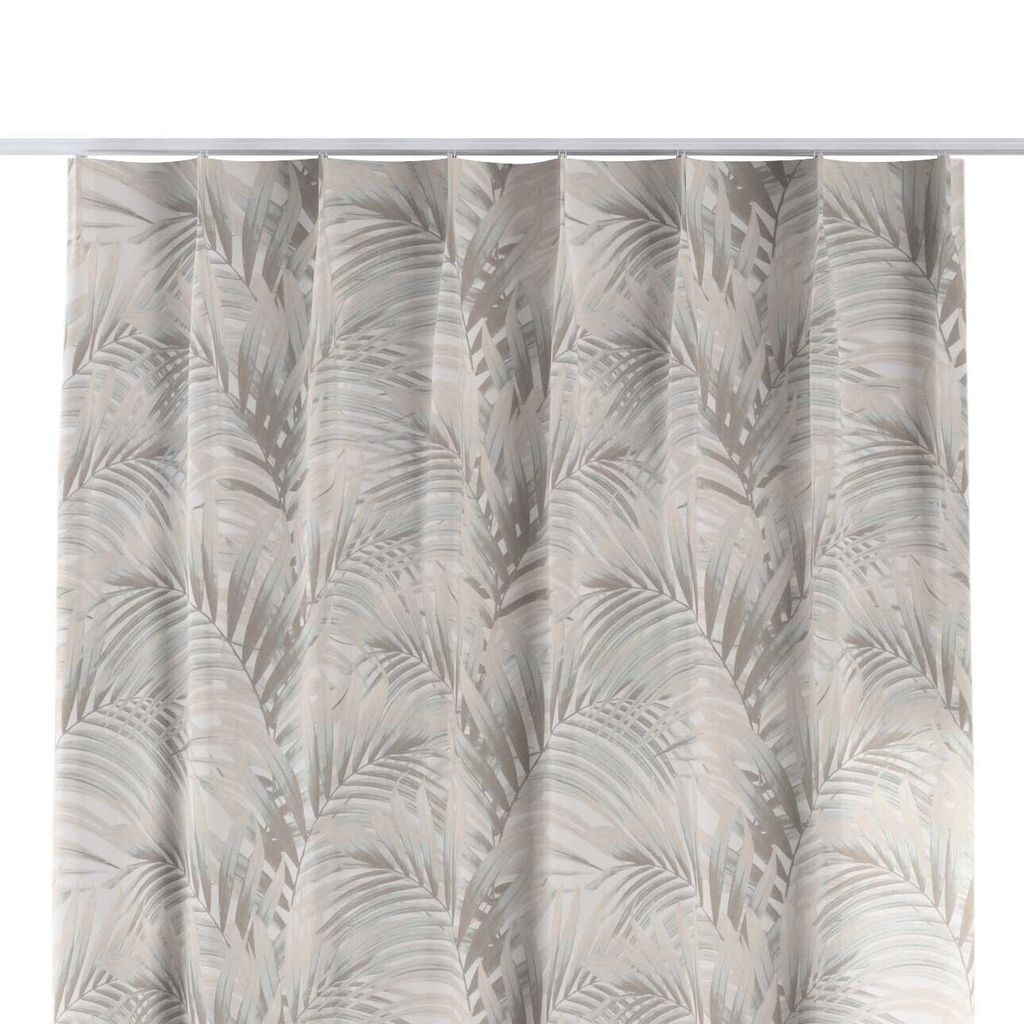 Dekoria Vorhang mit flämischen 1-er Falten, grau-beige, 90 x 100 cm