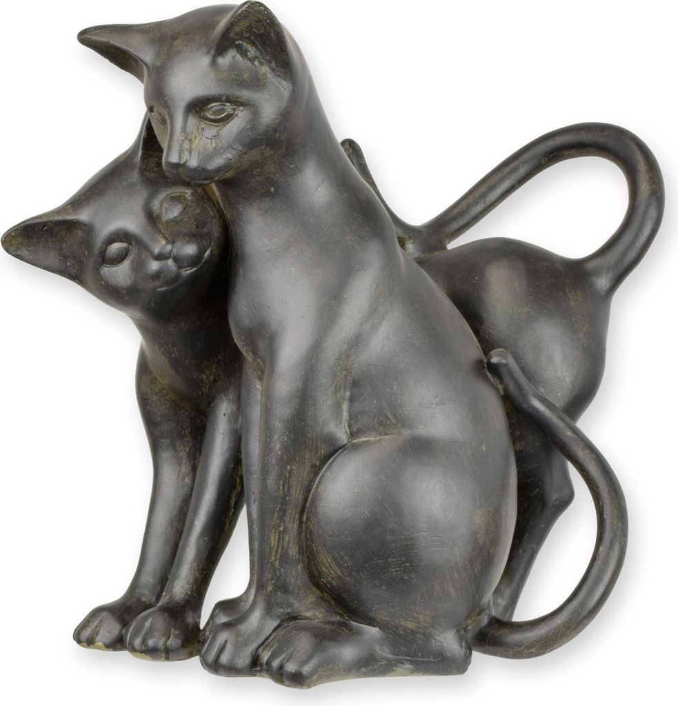 Skulptur mit zwei kuschelnden Katzen Replikat Retro Design Dekoration