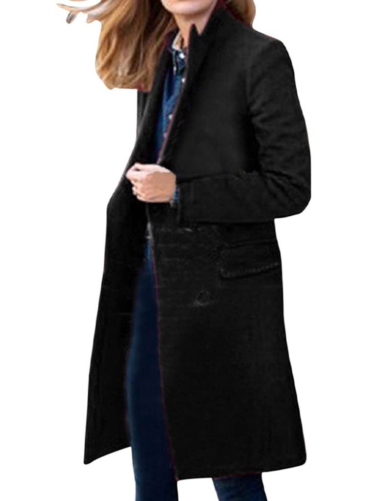 Damen Trenchcoat Mit Gürtel - Eleganter Wintermantel Aus Polyester In Verschiedenen Größen