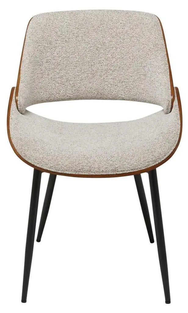 Chaise confortable en noyer pour bureau ou salle à manger beige 56cm