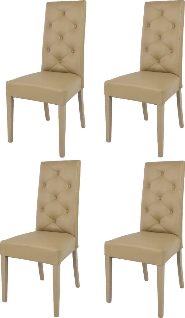 Chaises de Cuisine Modernes CHANTAL en Similicuir Cappuccino - Lot de 4