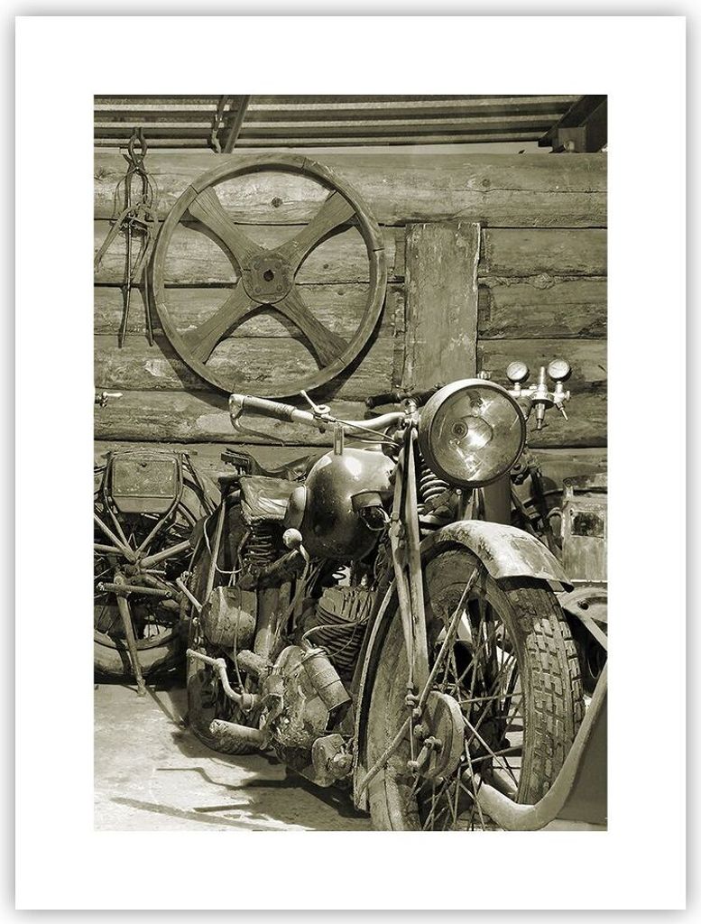 Poster - Poster ohne Rahmen - Werkstatt Motor - 30x40 cm - Wand Bild - Wanddeko - Wandbilder - Kunstposter - Wandposter - Bilder - Kunstdruck - Wan...