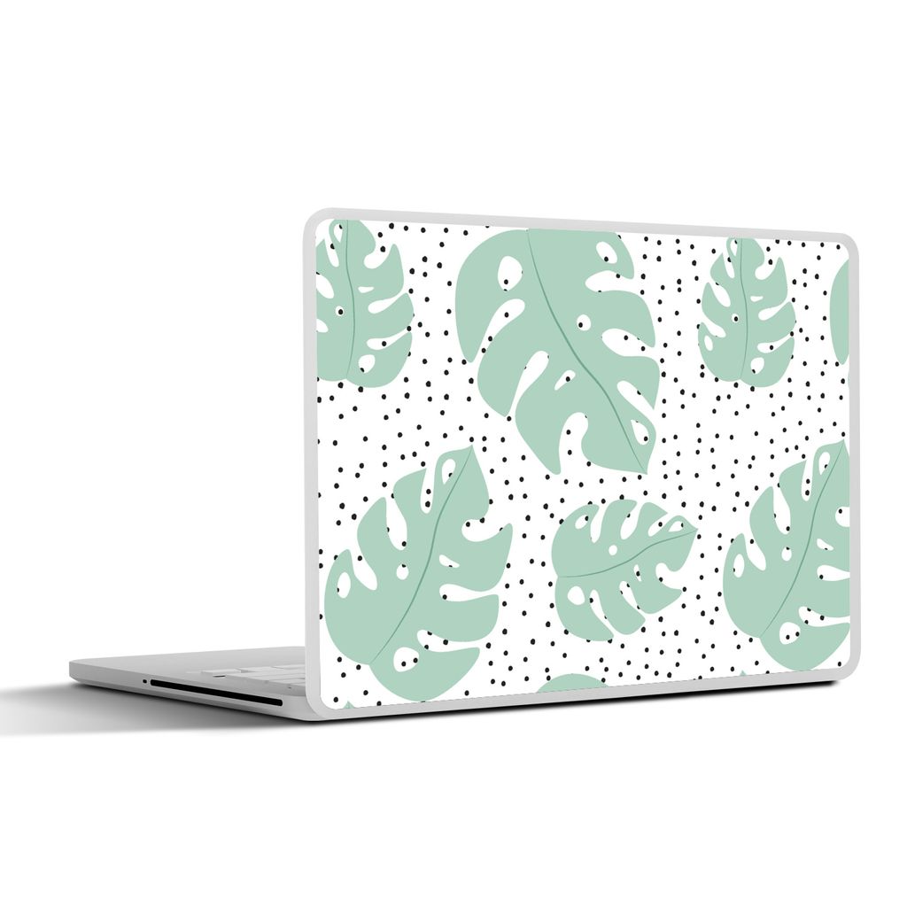 MuchoWow Laptop Aufkleber Sticker Cover Punkte - Monstera - Muster 25x18 cm - Laptop-Deko