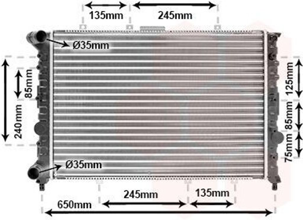 VAN WEZEL 01002038 Kühler Wasserkühler Motorkühler für ALFA ROMEO 156 Sportwagon (932) 156 (932)