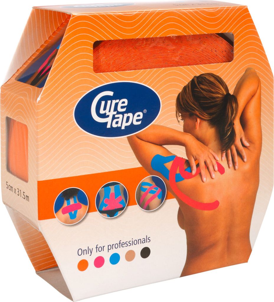 Cure Tape, Kinesiologie Tape, Sporttape, wasserfest, 31,5 m x 5 cm, orange