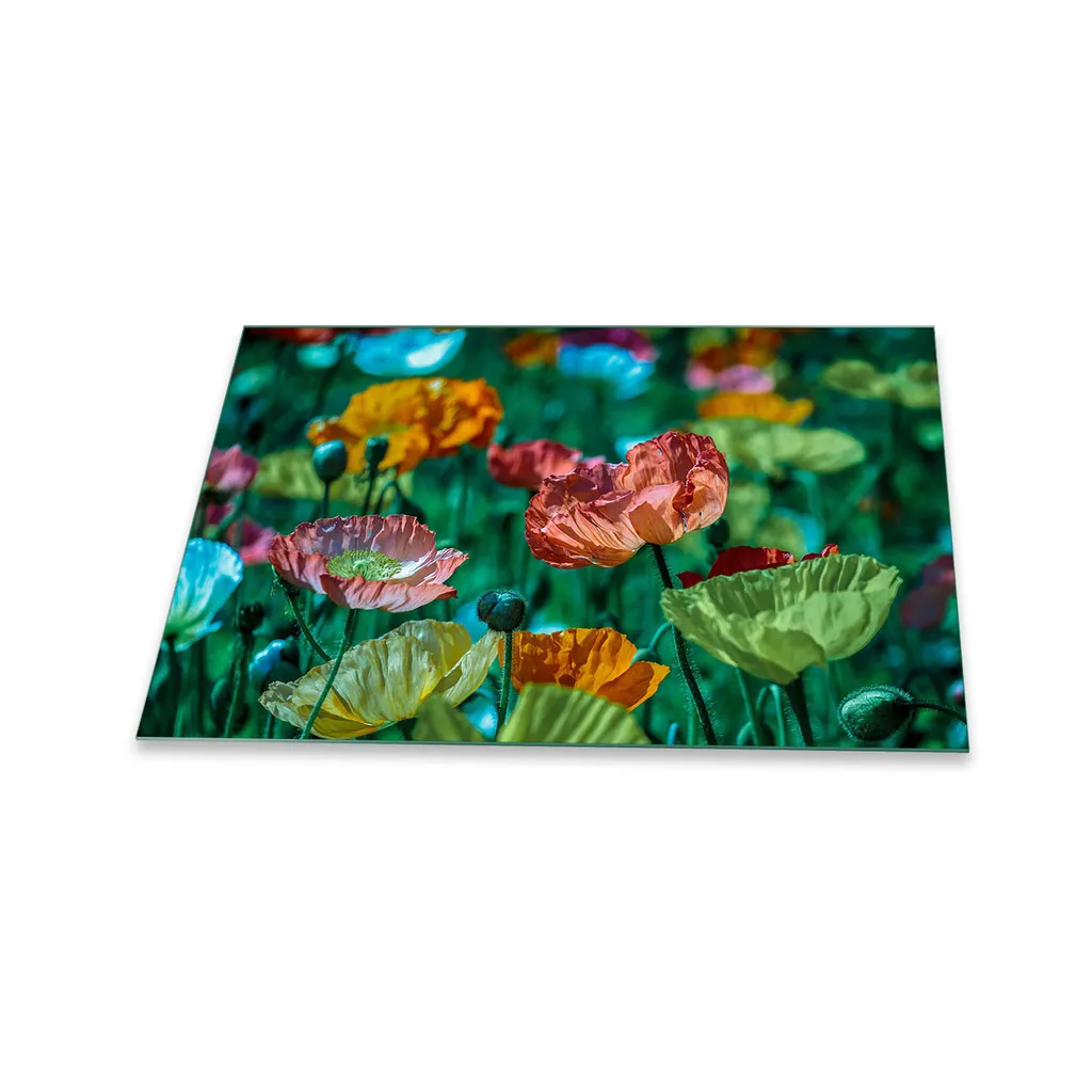 Copertura Piano Cottura Vetro 80x52 Fiori | Arredo Cucina Artistico