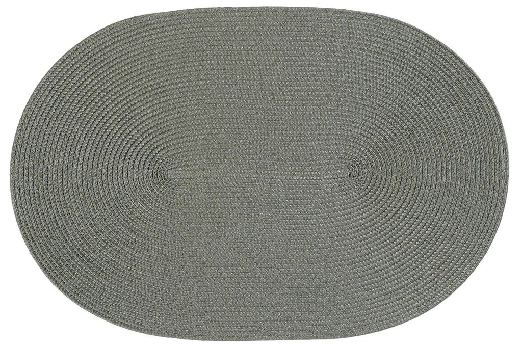 Platzset Polypro Grau oval ca. 45 x30 cm Platzdeckchen Produktbild 
