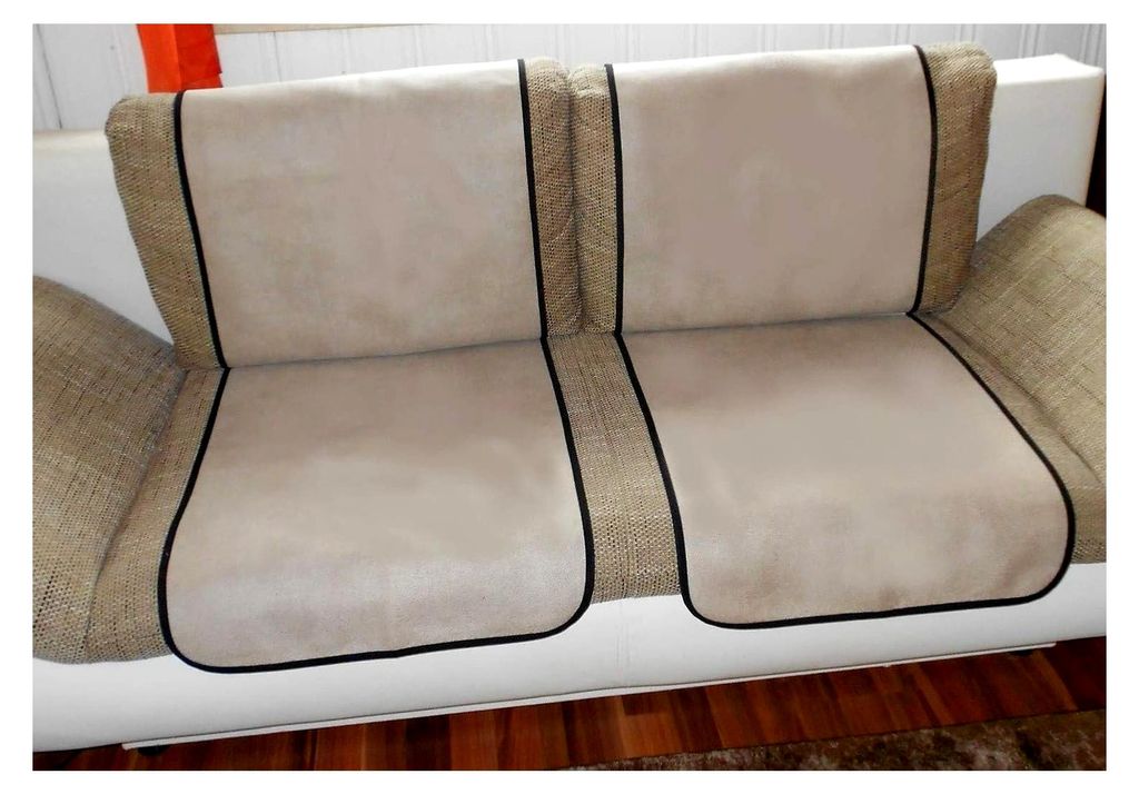 Sofaläufer Sesselschoner Überwurf 47 x 170 cm Lederoptik Hellbraun