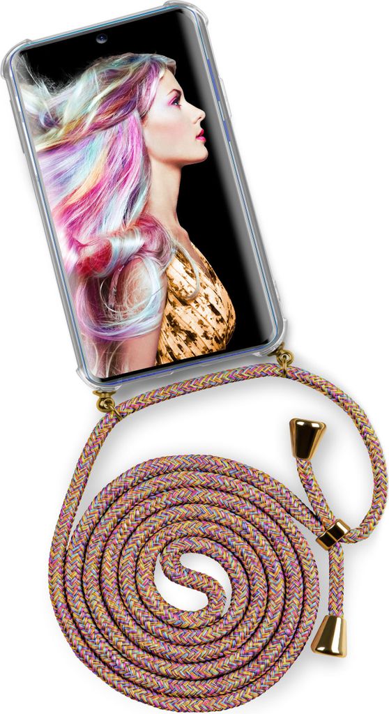 TWIST-Case + TWIST-Cord für Samsung Galaxy S10 Lite, Farbe:Sunny Rainbow (Gold)