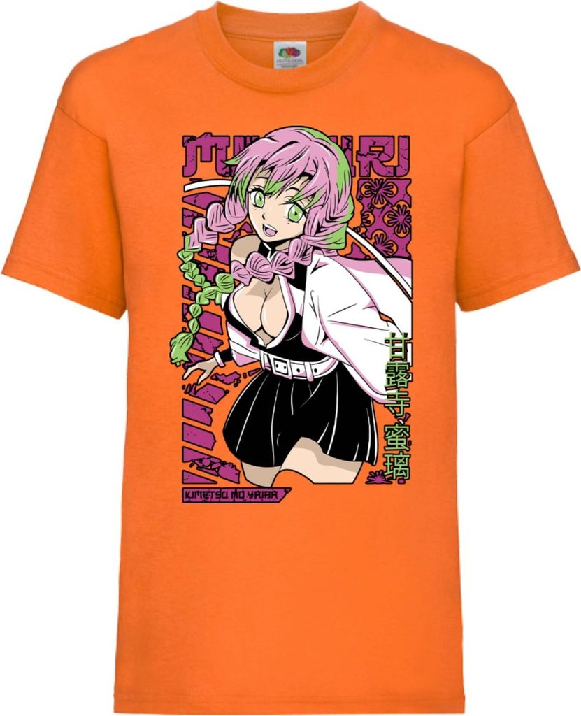 Kinder T-Shirt Demon Anime Slayer Kanroji Mitsuri Kanroji Mitsuri, 3-4 Jahr - 104 / Orange