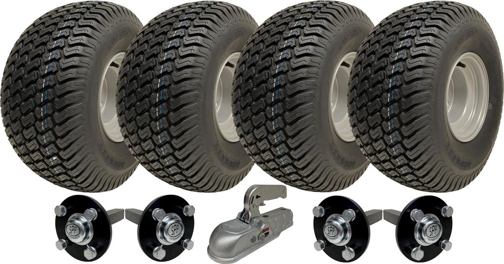 20x10.00-8 Twin Axle ATV Trailer Kit Räder, Achsstummel Anhängevorrichtung Straßenzulassung 1800kgs