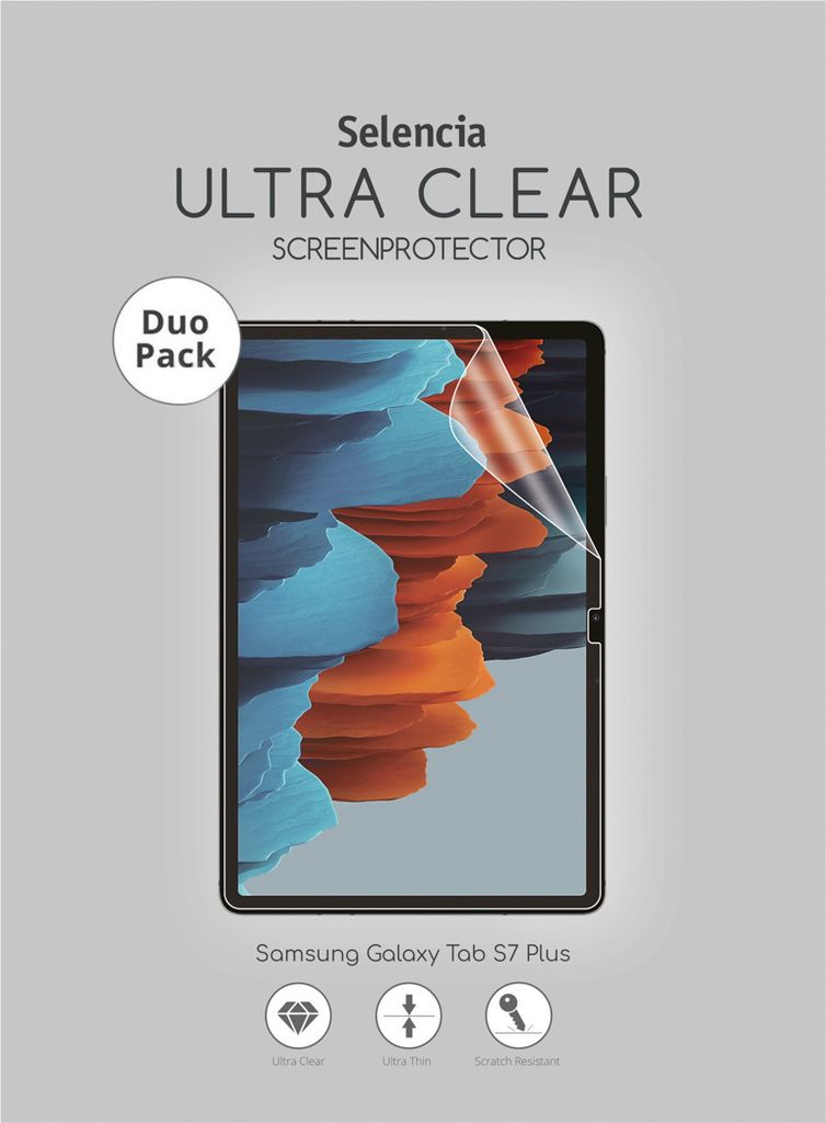 Selencia Duo Pack Screenprotector Samsung Galaxy Tab S9 FE Plus / Tab S9 Plus / S8 Plus / S7 Plus / Tab S7 FE 5G