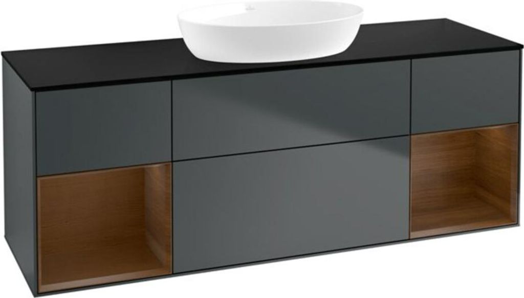V&B Waschtischunterschrank Finion 160cm, Pl b m, Reg wal ven, md bl. m Lac
