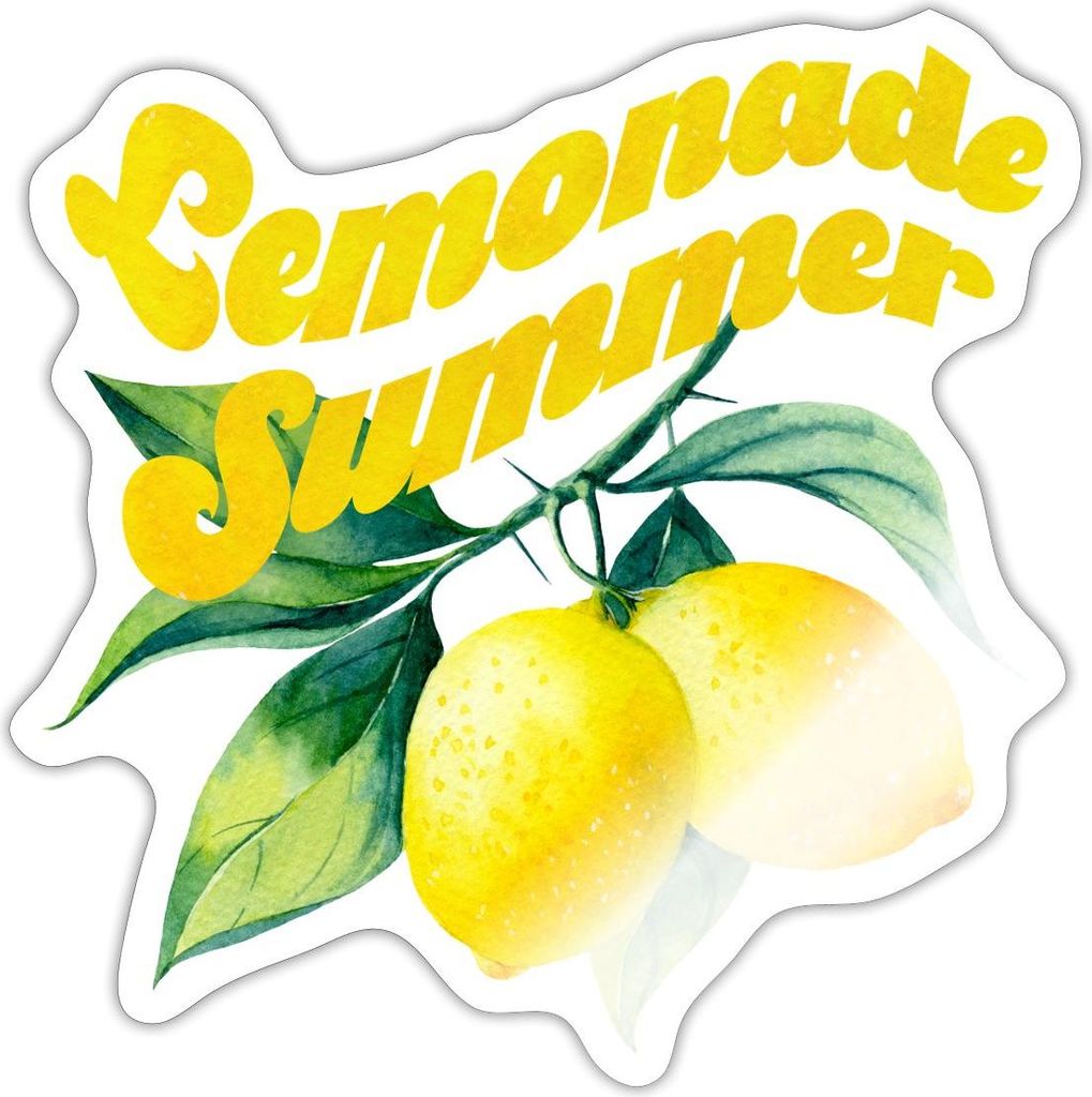 Spreadshirt Lemonade Summer Zitronen Sommer Design Sticker Aufkleber, 10 x 10 cm, Weiß glänzend