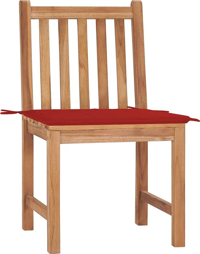 vidaXL Gartenstühle 2 Stk. mit Kissen Massivholz Teak