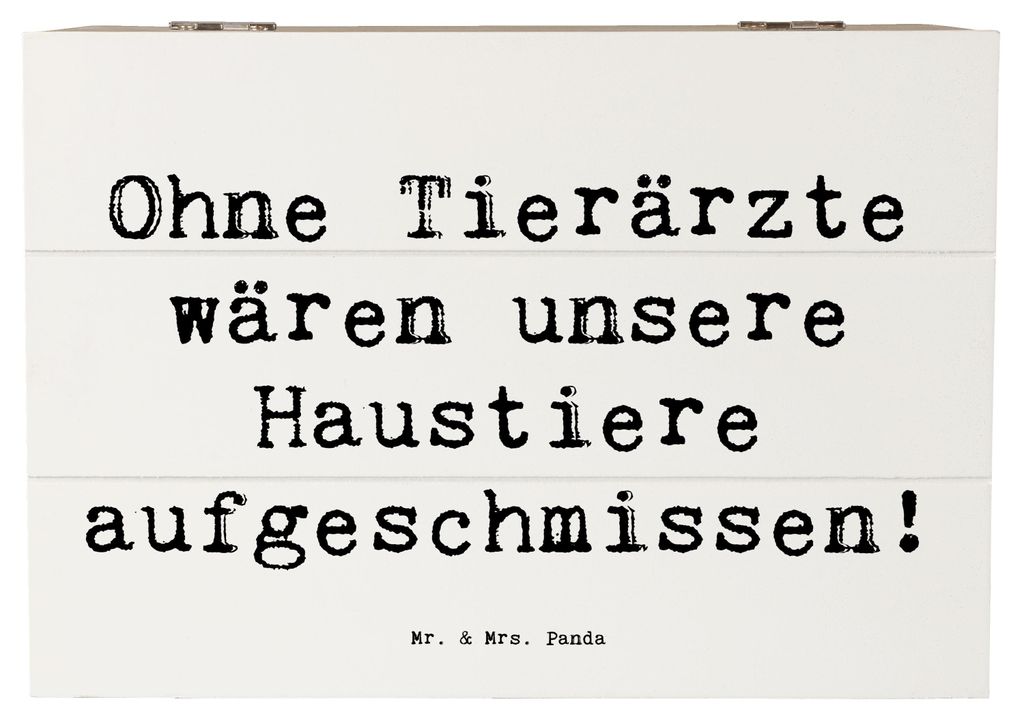 Mr. & Mrs. Panda truhe holz Spruch Tierarzt Helden 22 x 15 cm - Weiß - Geschenk, Holzbox, Schatzkiste, Geschenke mit Herz, Veterinär, Liebe zum T...